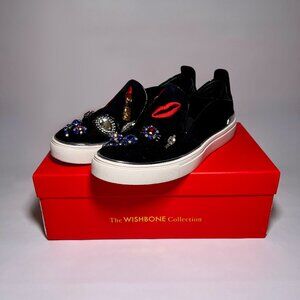 The WISHBONE Collection by Browns Shoes | Lana Black Slip-On Loafers